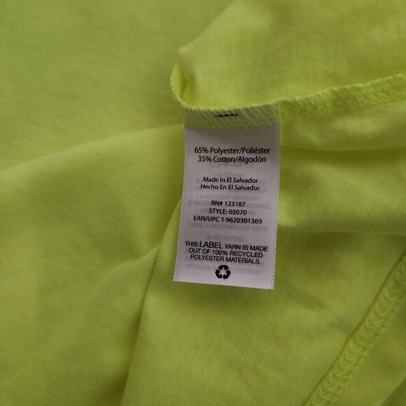 NEW Wrangler Workwear Neon Yellow Florescent Short Sleeve Pocket Tee T Shirt XLT - Picture 8 of 9
